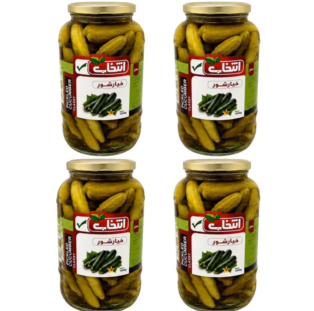 خیارشور نمکی، سرکه‌ای انتخاب - 1500 گرم بسته 4 عددی