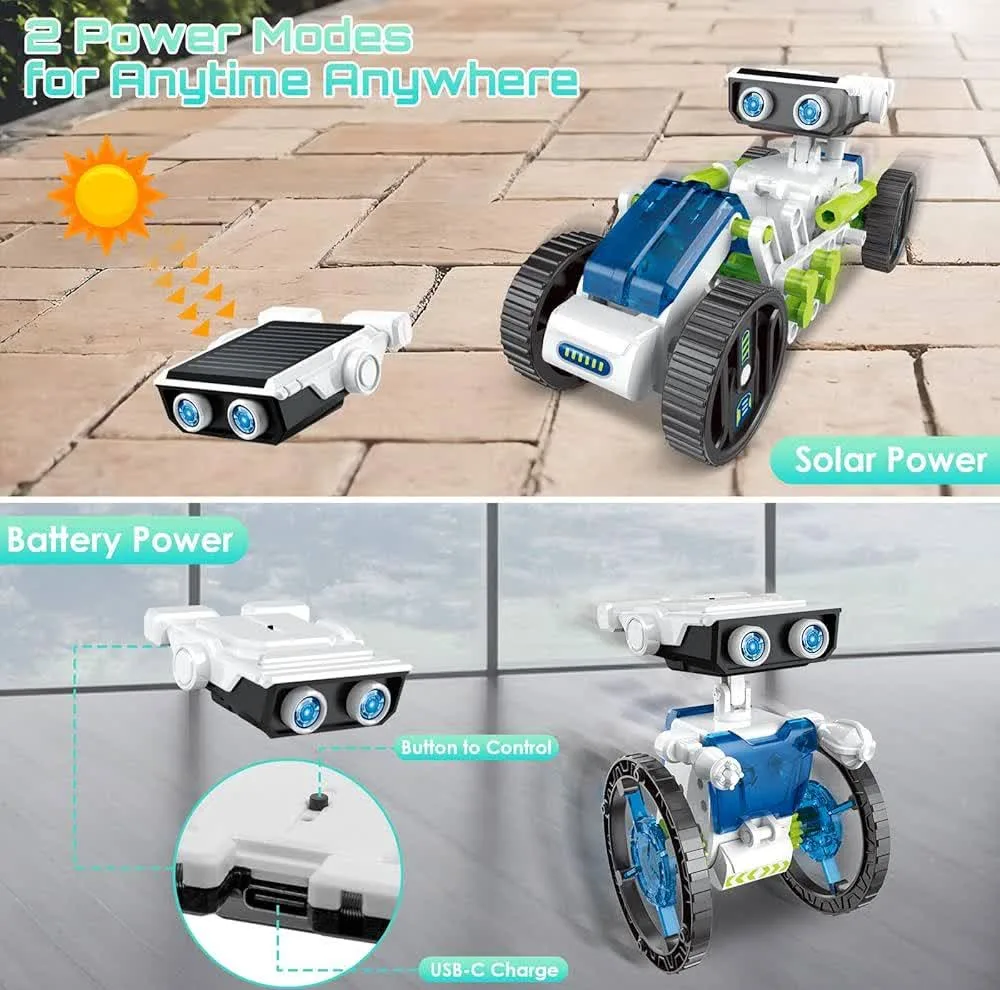 کیت ربات ساختنی ناب سل مدل سولار خورشیدی 12 کاره SOLAR ROBOT KIT 12IN1 با قابلیت حرکت و چرخش