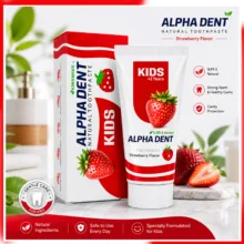 خمیردندان کودک آلفادنت مدل N-G-Strawberry حجم 50 میلی لیتر مجموعه 6 عددی