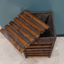 سبد رخت چرک مدل مکعب چوبی