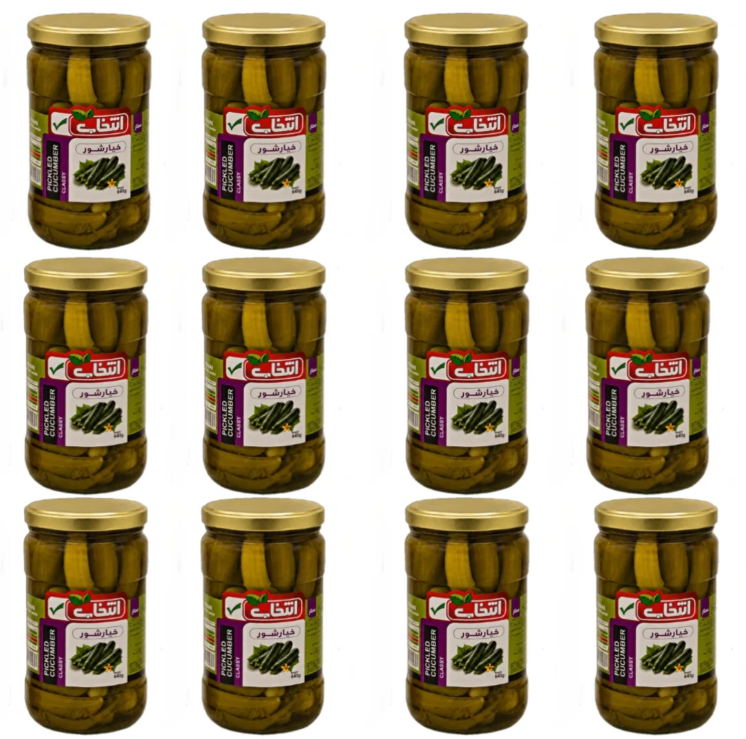 خیارشور ممتاز انتخاب - 640 گرم بسته 12 عددی