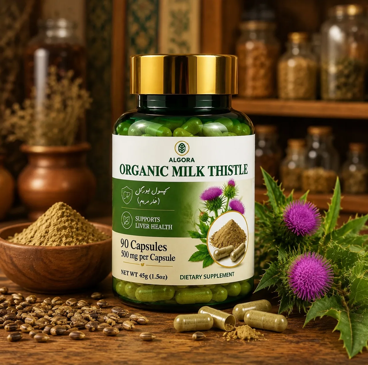 کپسول گیاهی خارمریم لیورگل آلگورا - 45 گرم
