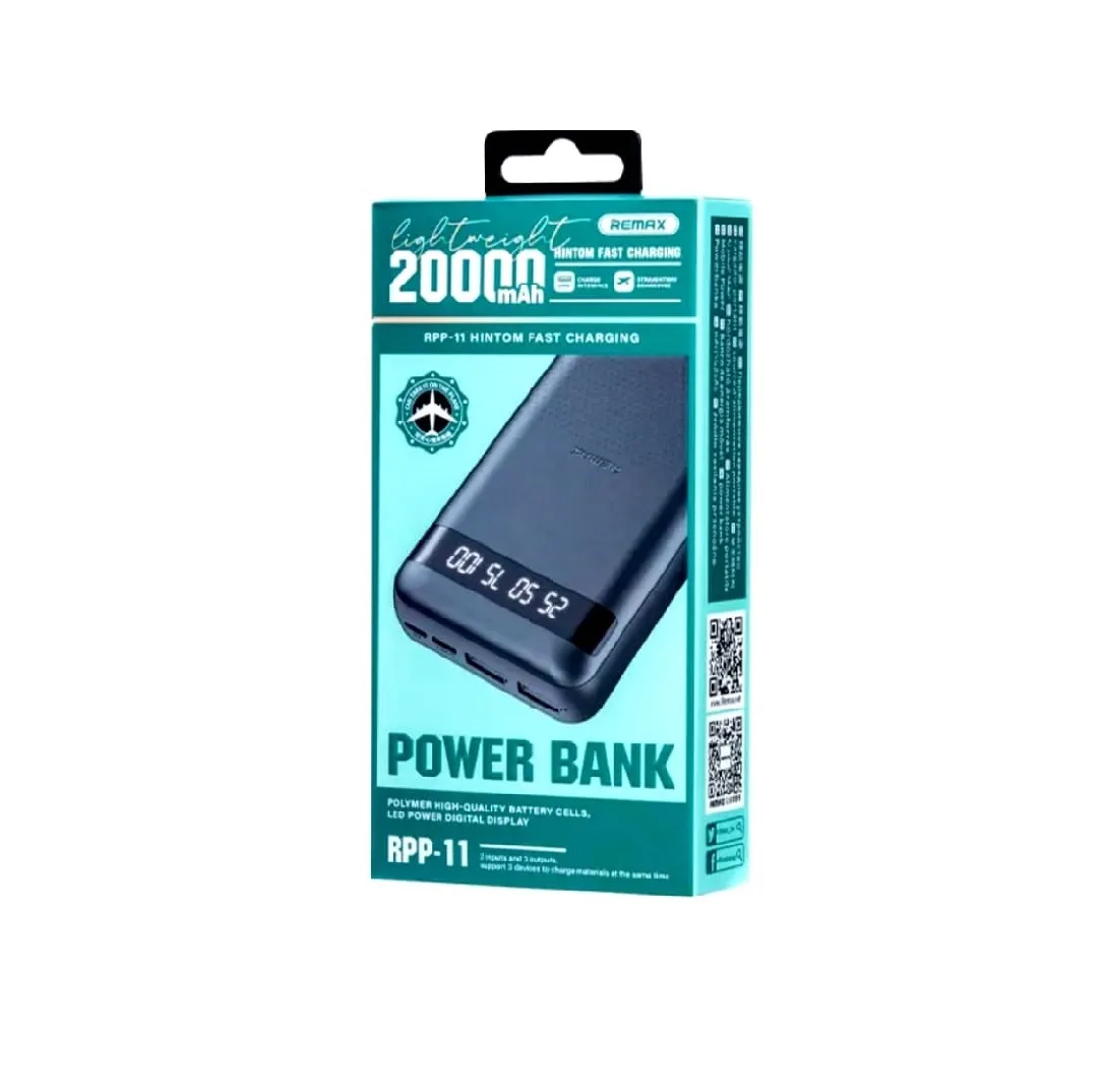 پاوربانک ریمکس مدل RPP 11 ظرفیت 20000 میلی آمپر ساعت