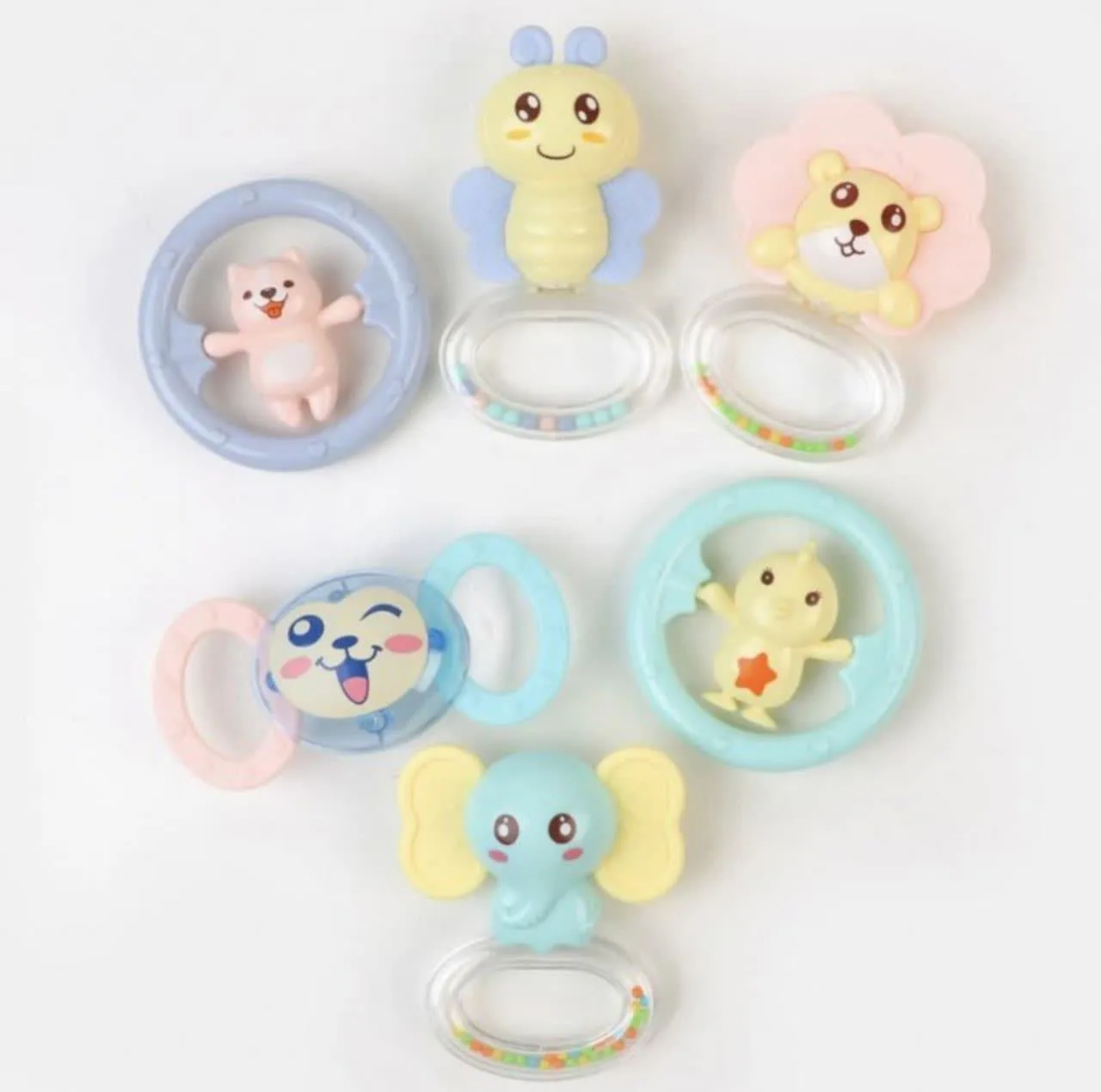 جغجغه ناب سل مدل هانگر مجموعه 6 عددی کد BABY RATTLES  HANGER HAPPY WORLD