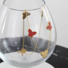 گردنبند زنانه مدل پروانه کد AAB439