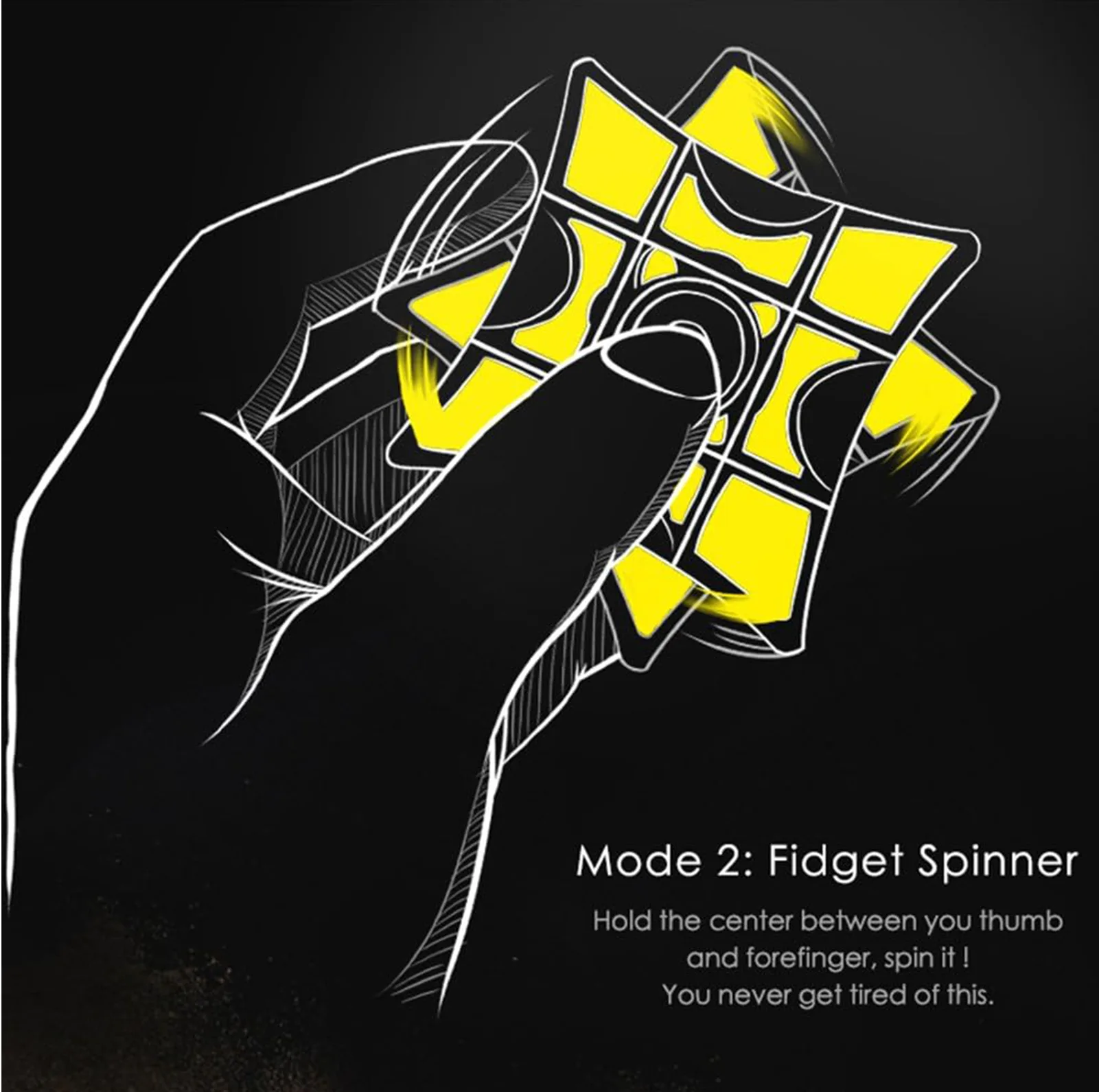 مکعب روبیک چی ای مدل اسپینری کای وای 3×3×1 QY Fidget Spinner rings