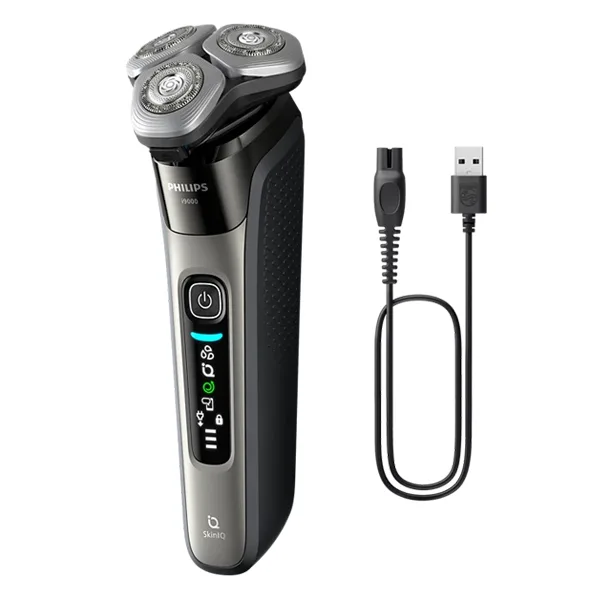 ماشین اصلاح موی صورت شارژی فیلیپس مدل X9002/05 با تیغه استیل ضد زنگ، ضد آب و قابل استفاده خشک و مرطوب، طراحی ارگونومیک، باتری لیتیوم یون با شارژ سریع 60 دقیقه، نمایشگر میزان شارژ و قابلیت اصلاح با شماره صفر