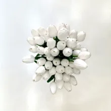 گل مصنوعی جُرجُرگل مدل لاله فومی رومیزی بسته 10 عددی مناسب گلدان و باکس گل، ابعاد 5x5x30 سانتی‌متر، وزن 150 گرم