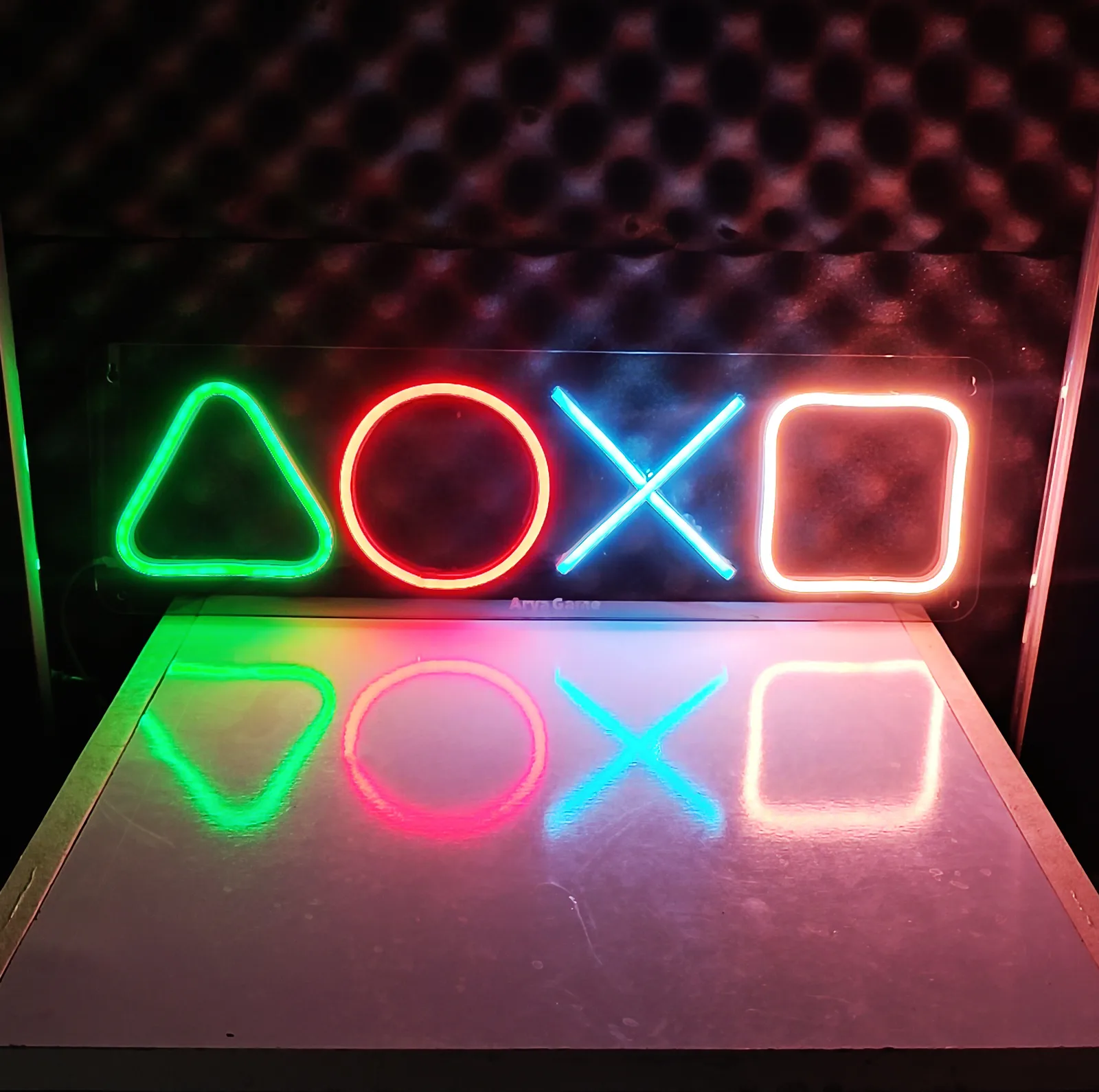 چراغ نئونی طرح آیکون دسته پلی استیشن کد PS45X15