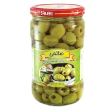 زیتون شور سبز ویژه بدون هسته صالحی وزن 650 گرم مجموعه 12عددی