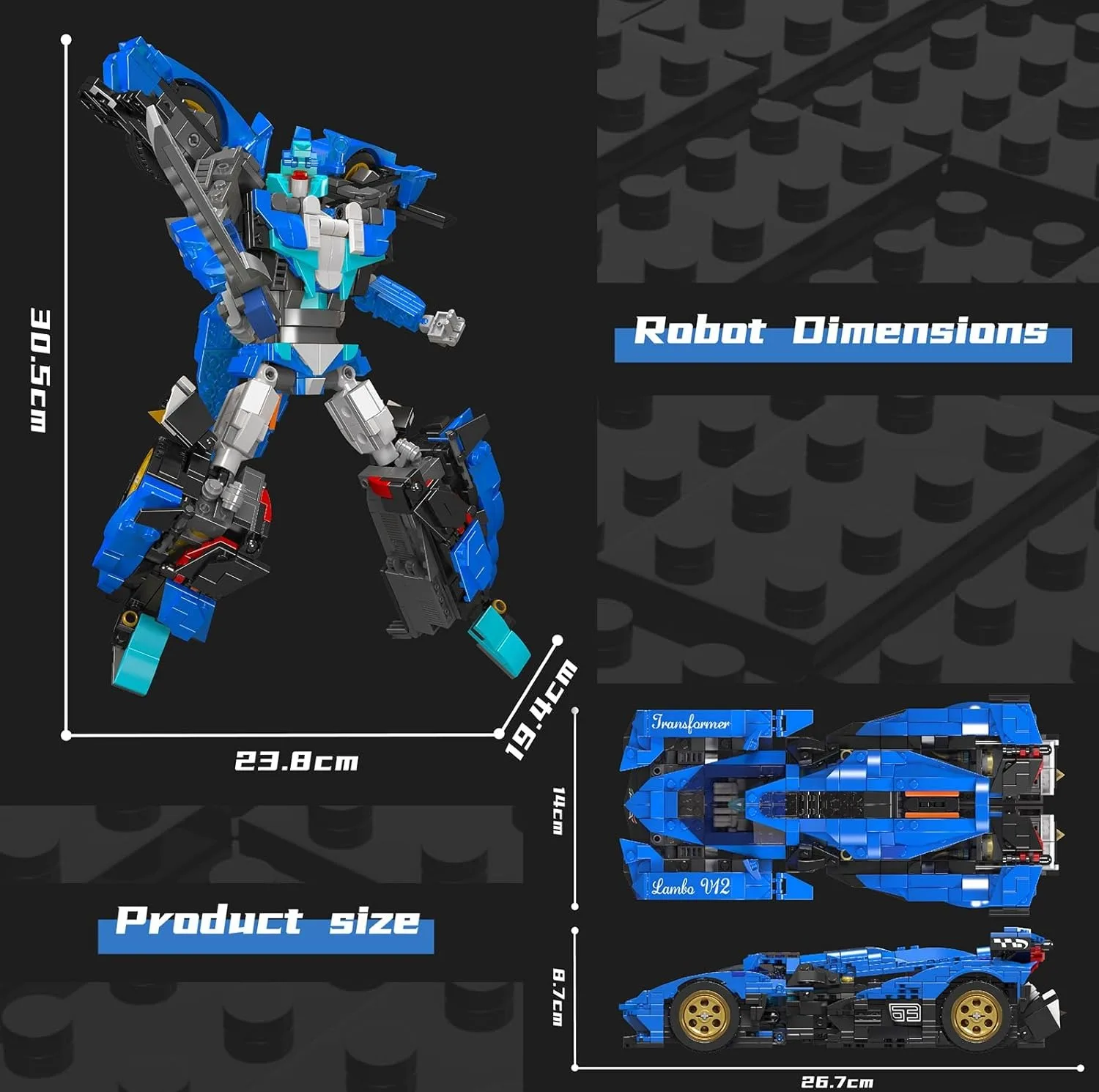 ساختنی 998 تکه مولد کینگ مدل 10061 Lambo transformer
