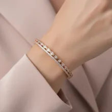 دستبند النگویی زنانه ژوپینگ مدل بنگل مینیمال 214