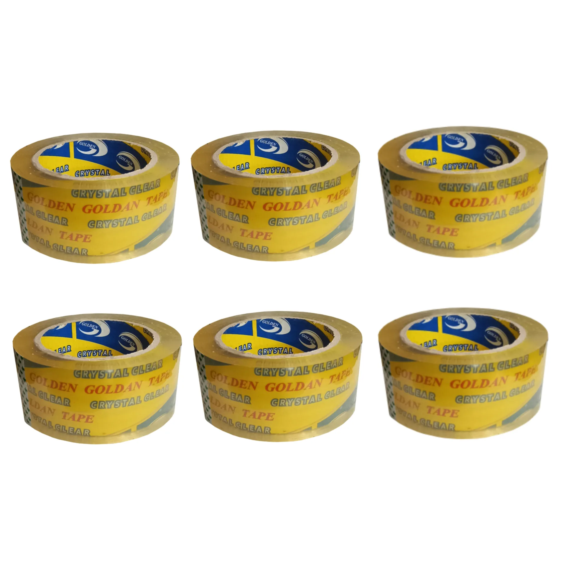 چسب نواری مدل GOLDAN TAPE بیصدا عرض 5 سانتیمتر مجموعه 6 عددی