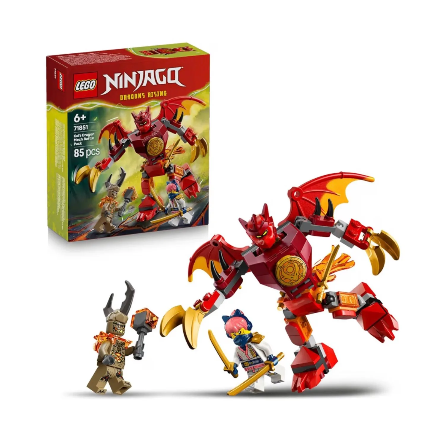 لگو سری نینجاگو مدل Kai's Dragon Mech Battle Pack کد 71851 با 85 قطعه