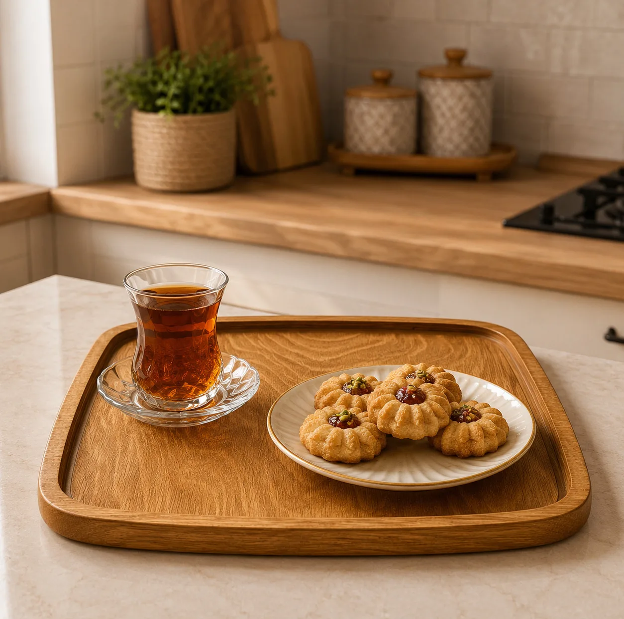 سینی بدون دسته مدل مربع سایز 30x30 سانتی متر