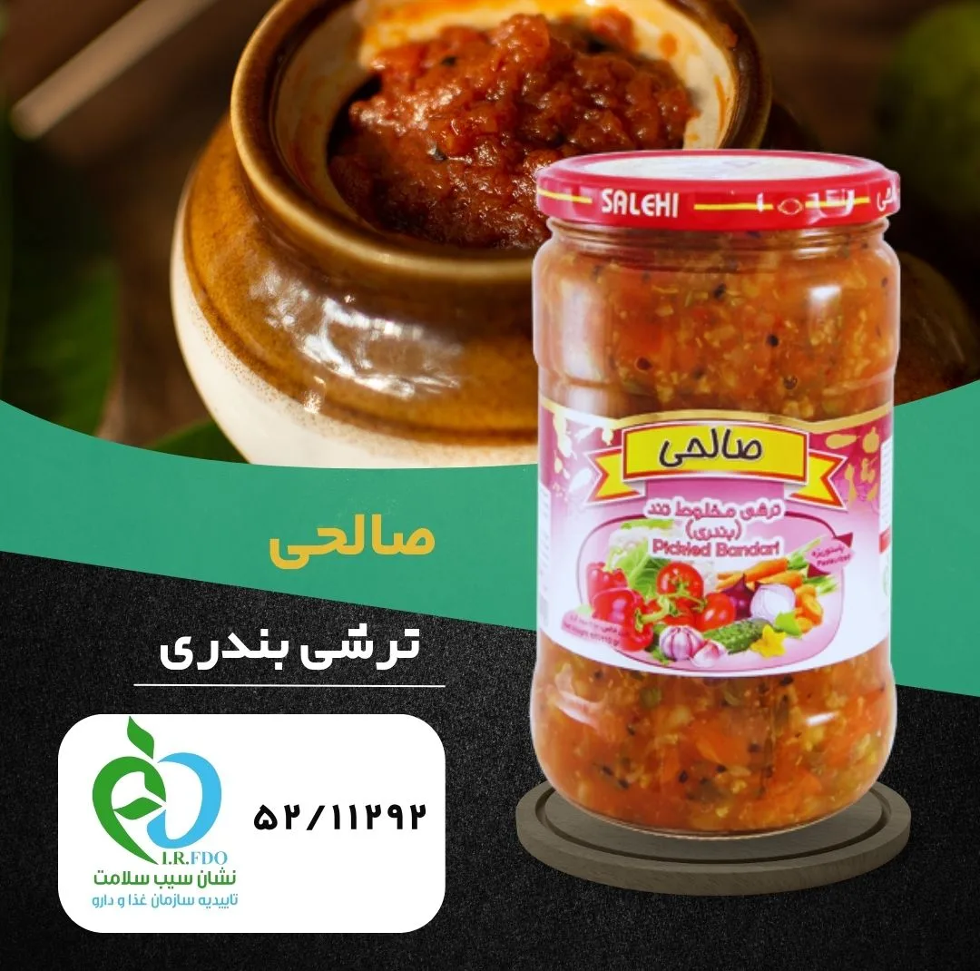 ترشی بندری پاستوریزه مخلوط تند ممتاز صالحی - 650 گرم مجموعه 12عددی
