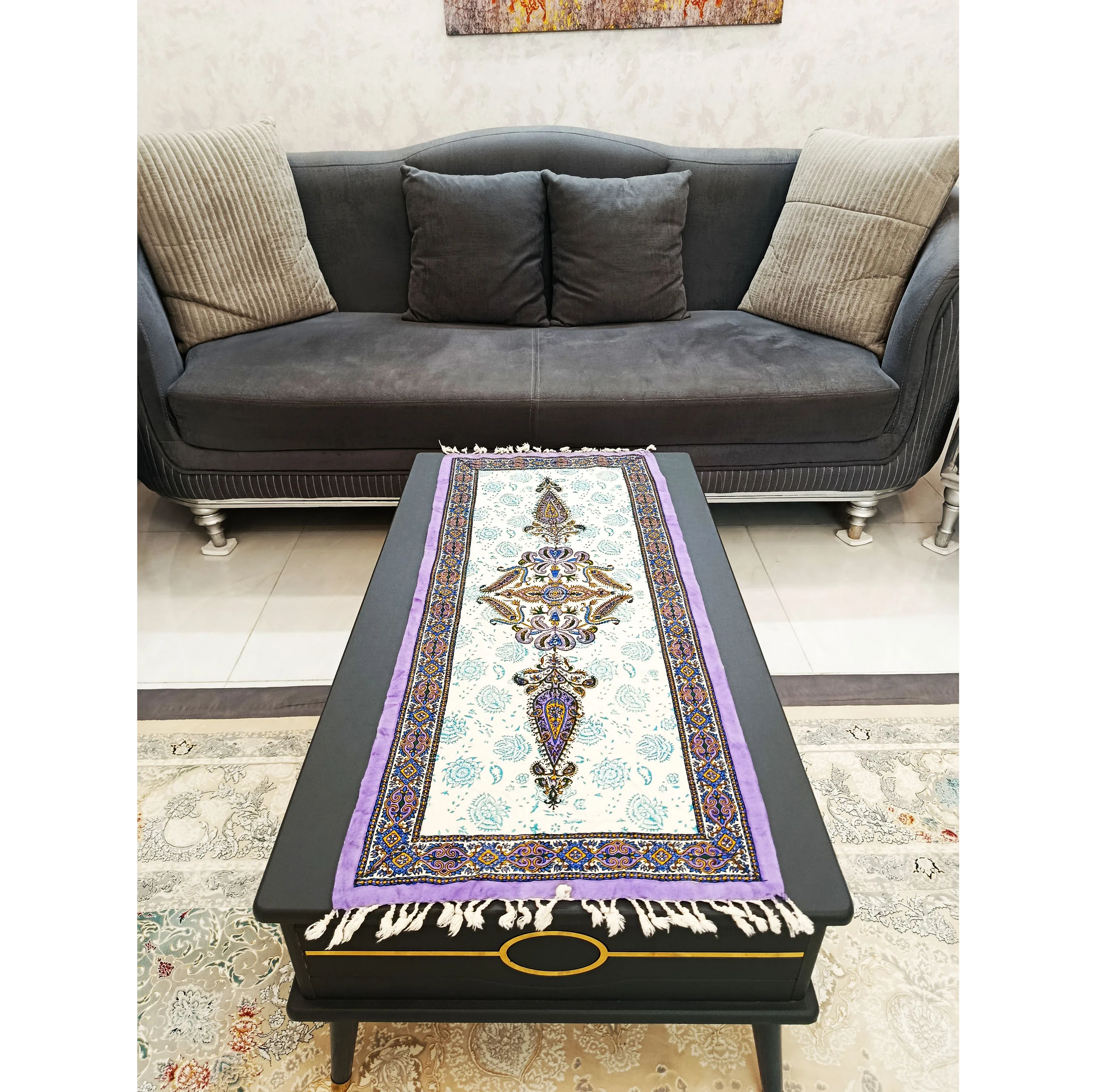 رومیزی قلمکار مدل ترنج