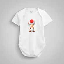 بادی آستین کوتاه نوزادی نیل کوک مدل Mario & Princess Peach مجموعه 3 عددی