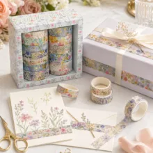 چسب نواری مدل گل و برگ کد 1 عرض 2 سانتی متر بسته 12 عددی