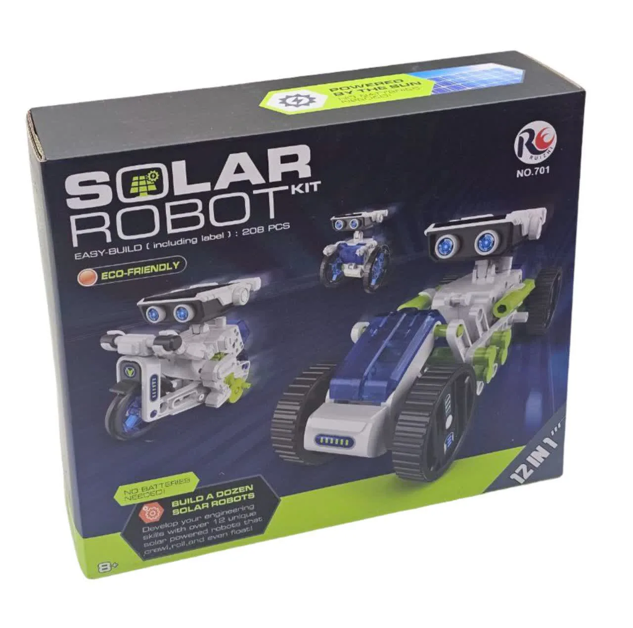 کیت ربات ساختنی ناب سل مدل سولار خورشیدی 12 کاره SOLAR ROBOT KIT 12IN1 با قابلیت حرکت و چرخش