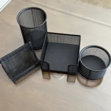 ست لوازم اداری رومیزی مدل توری بسته 4 عددی