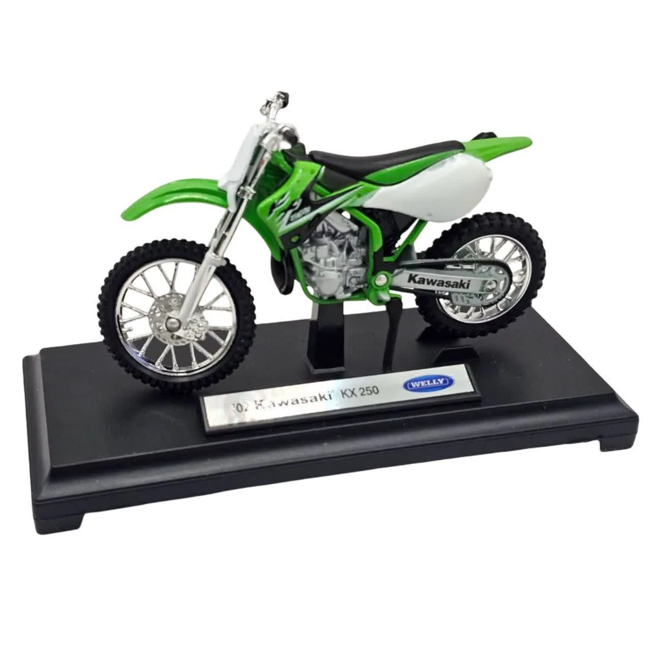ماکت موتور بازی ناب سل مدل کاوازاکی ولی فلزی اسپرت کد KAWASAKI KX250 NAAB001 با قابلیت جک، چرخ و فرمان متحرک