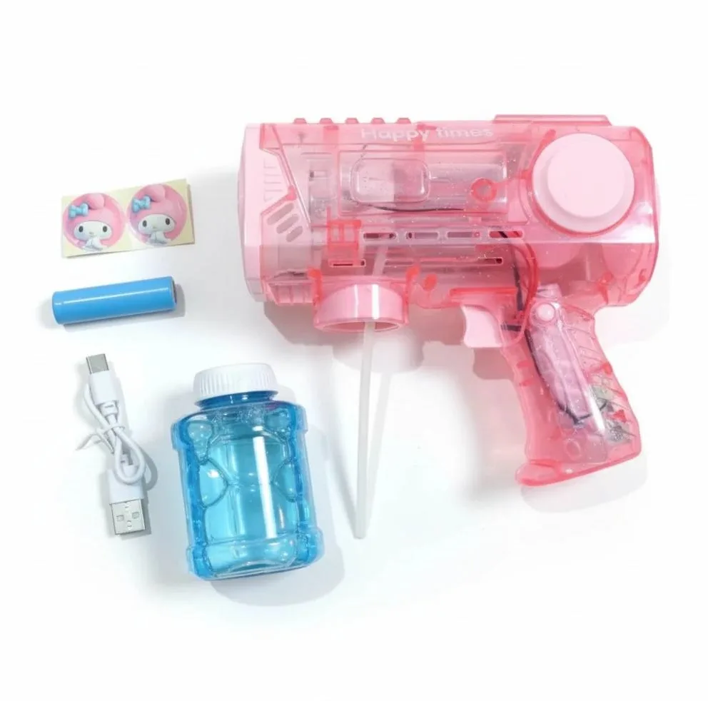 حباب ساز مدل تفنگی چراغدار شارژی طرح کرومی و دوستان کد KUROMI.GUN TRB