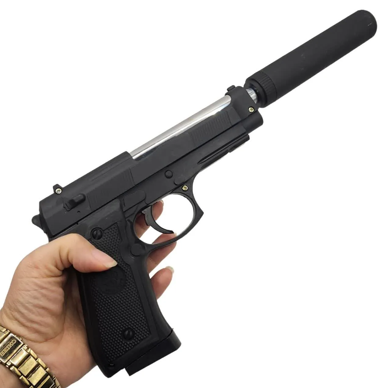 تفنگ بازی ناب سل مدل کلت خشاب خور C19 کد AIRSOFT GUN C19 مناسب برای نوجوانان