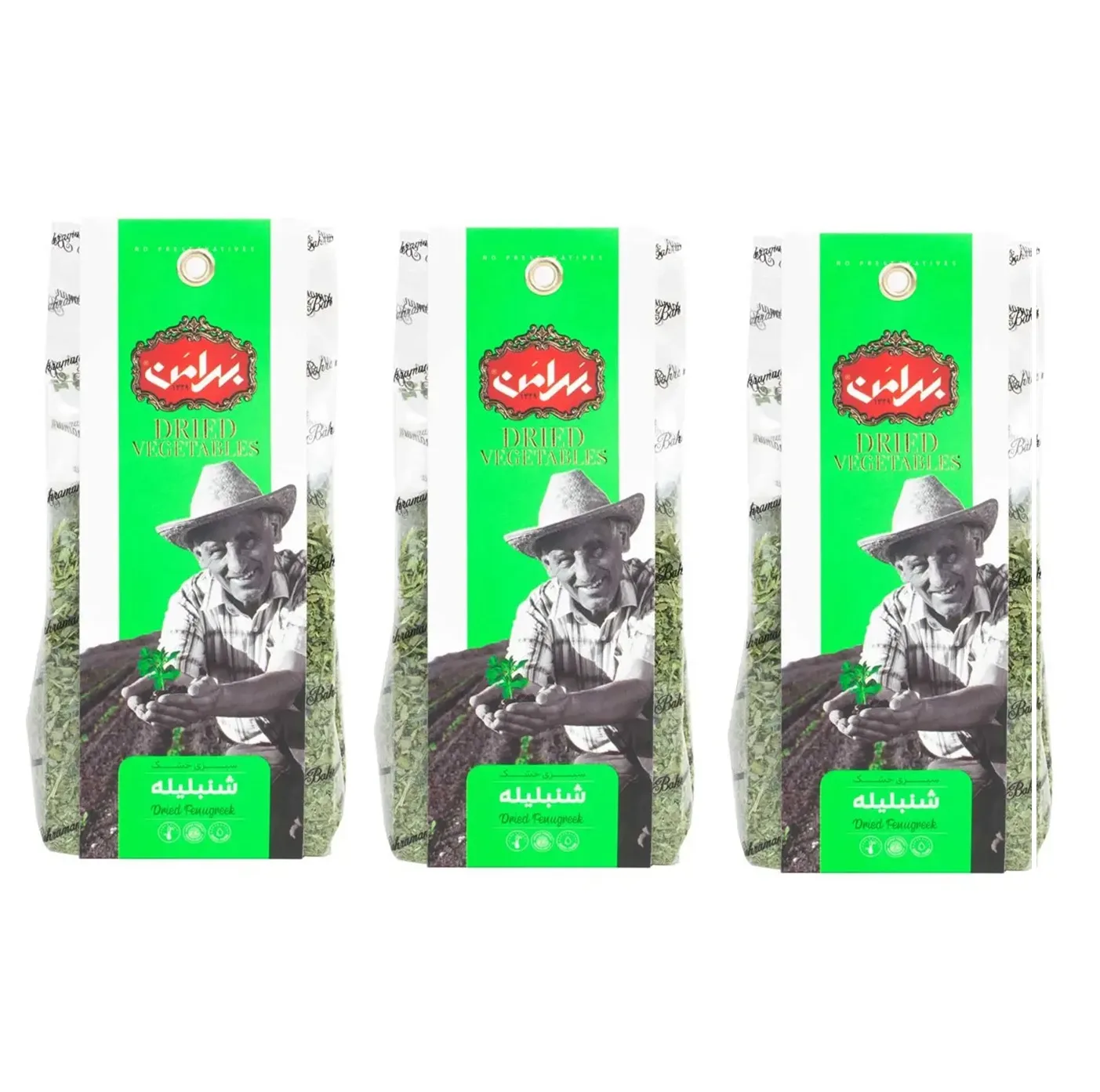 سبزی خشک شنبلیله بهرامن - 80 گرم مجموعه 3 عددی