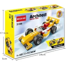 ساختنی 121 تکه بریک  مدل ماشین طرح SUPER RACER کد 3106