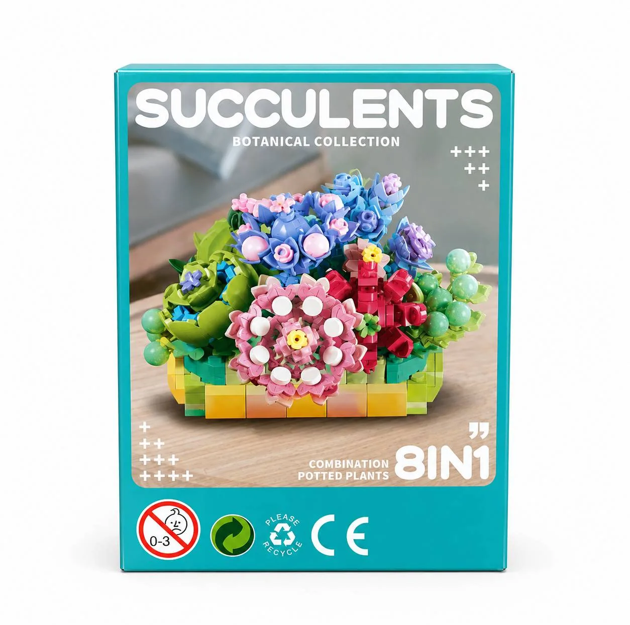 ساختنی 98 تکه مدل ECHEVERIA CREAM BERRY
