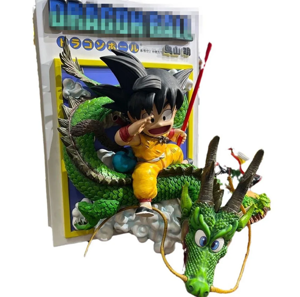 فیگور گوکو کودک دراگون بال مدل Shenron 3D Diorama Dragon Ball، دیورامای سه‌بعدی با شنرون و پس‌زمینه مانگا، ارتفاع 29 سانتی‌متر
