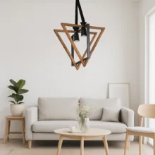 لوستر 2 شعله شاهان تک مدل wood14