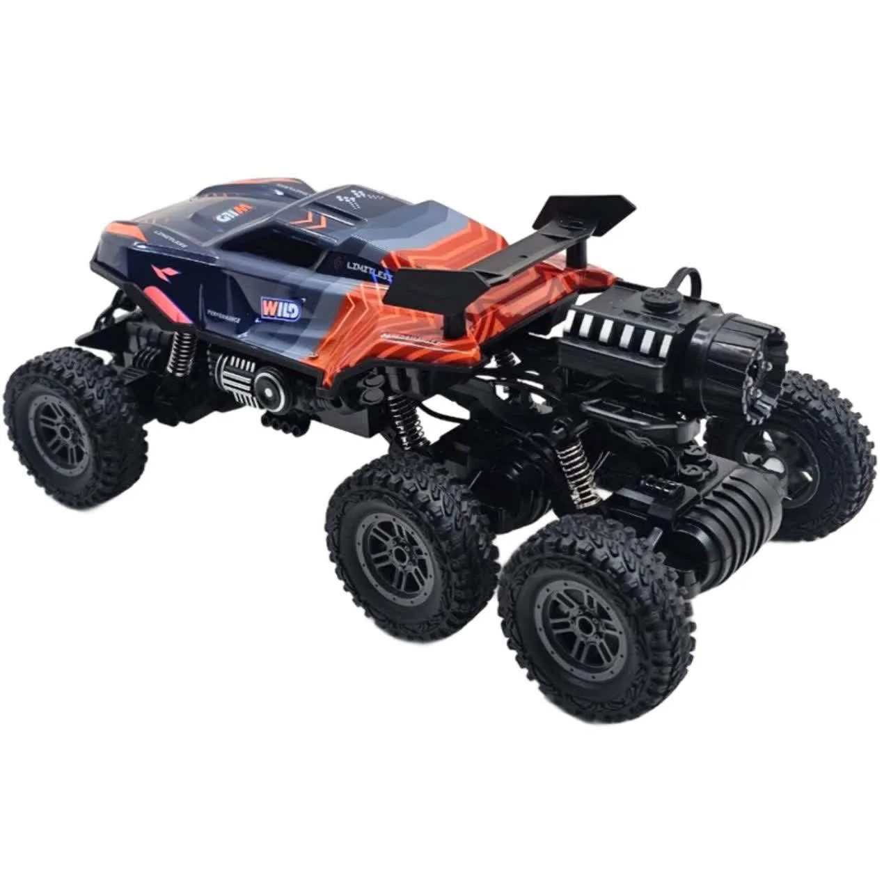 ماشین بازی کنترلی ناب سل مدل آفرود فنری چراغدار دودزا شارژی 6 چرخ 6 کانال کد SPRAY CLIMBING CAR SCALE 1:16 LIGHT FUNCTION 27 MHZ RADIO OPERATION