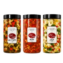 ترشی عروس و ترشی بندری و ترشی مخلوط با سبزی مجذوبی – 2200 گرم بسته 3 عددی