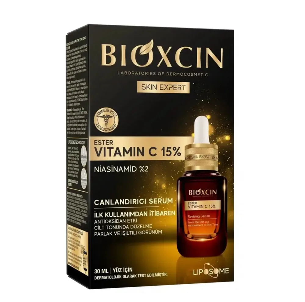 سرم ضد چروک بیوکسین مدل Vitamin C مناسب برای انواع پوست حجم 30 میلی لیتر