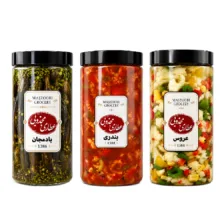 ترشی عروس و ترشی بندری و ترشی بادمجان مجذوبی – 2200 گرم بسته 3 عددی