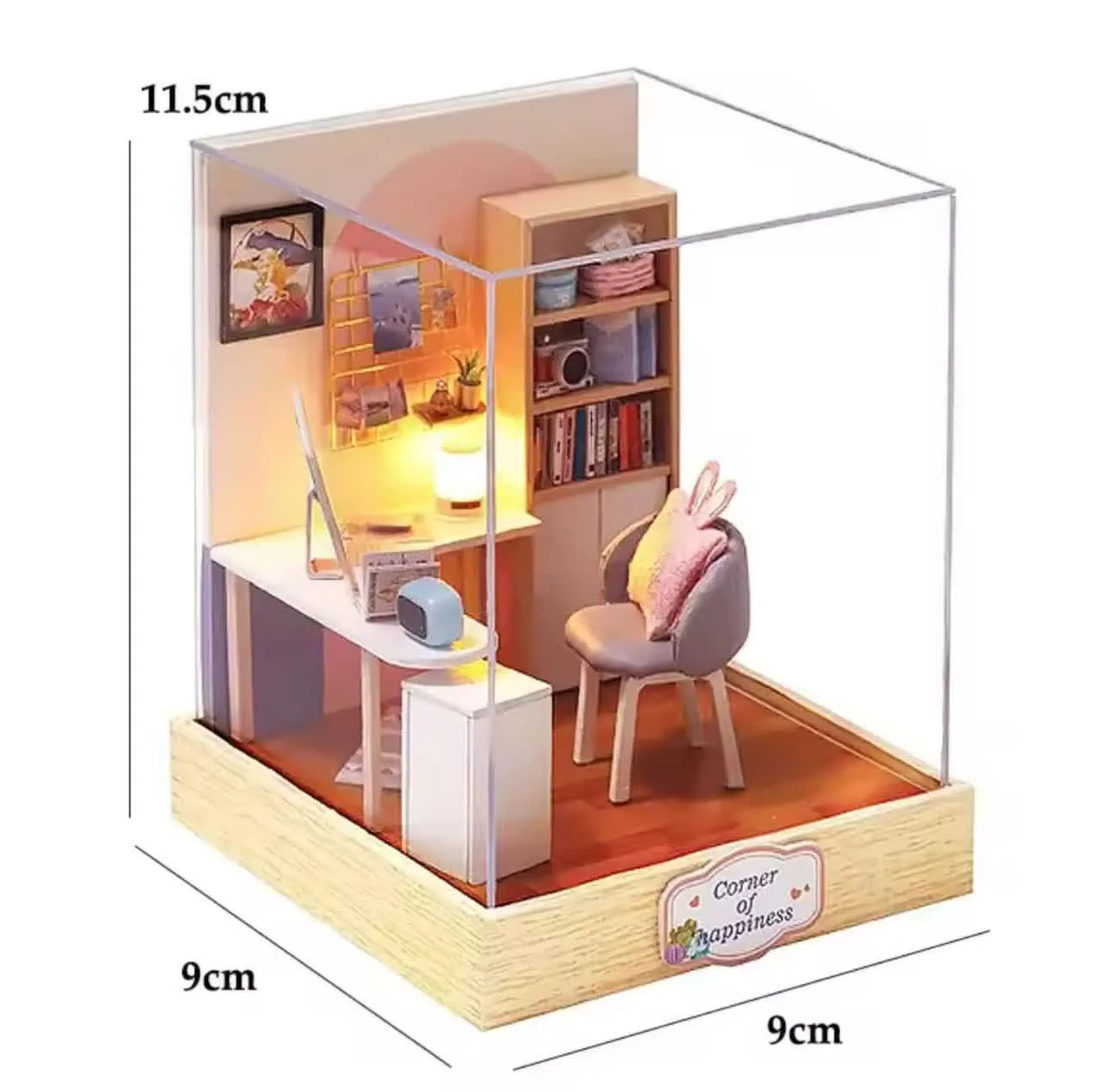 کیت ساختنی 300 تکه ناب سل مدل پازل خانه مینیاتوری چوبی چراغدار سه بعدی TQ-030 کد WORLD OF CREATIVITY CUTEROOM DIY HOUSE DO IT YOURSELF