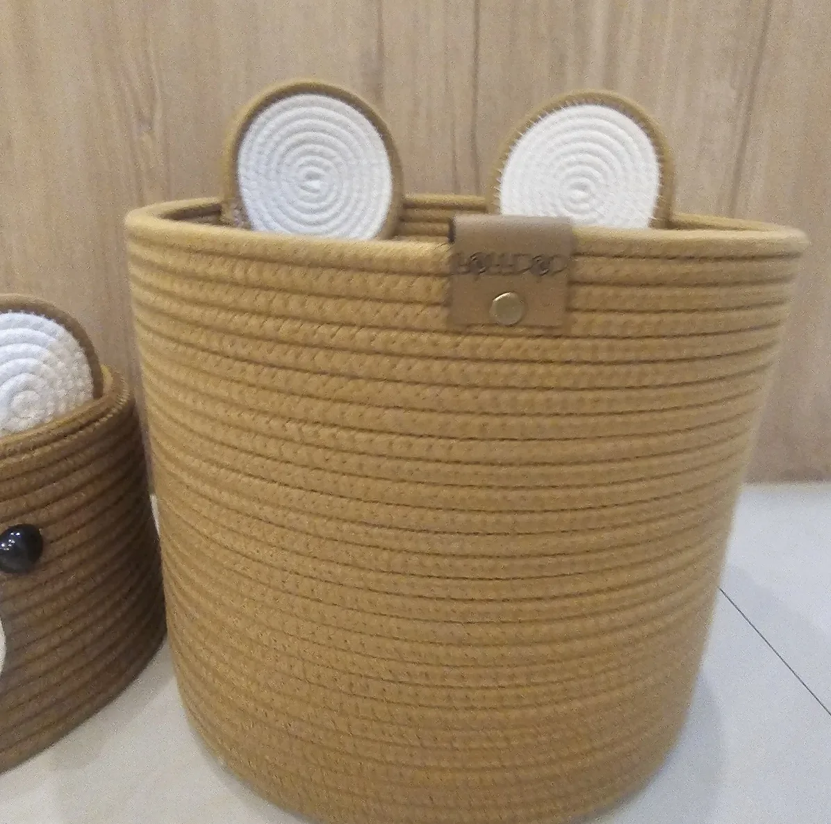 ست سطل و جادستمال کاغذی اتاق کودک لالیپاپ مدل تدی