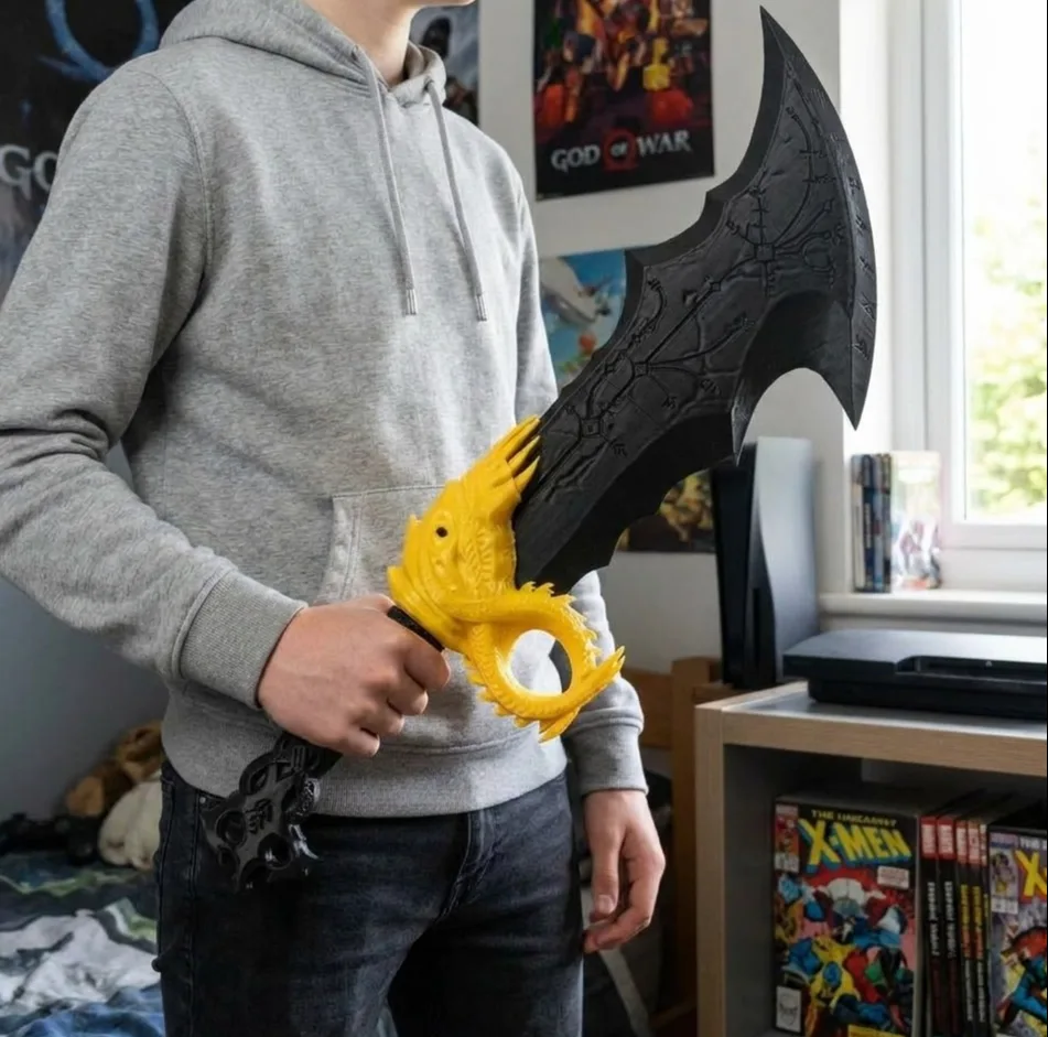 فیگور طرح کراتوس مدل شمشیر تیغههای آشوب (Blades of Chaos) ارتفاع 65 سانتیمتر