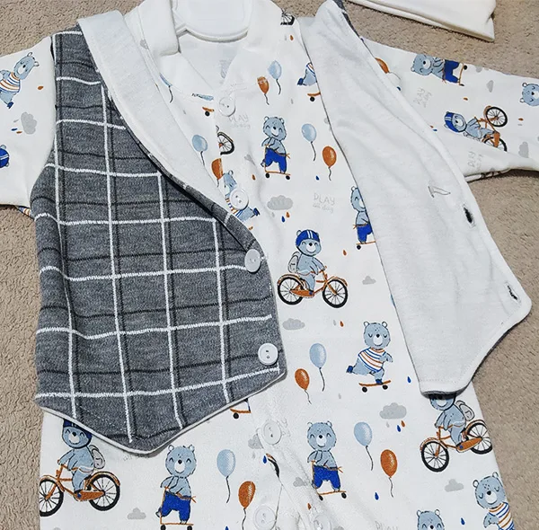 ست سرهمی و کلاه نوزادی کد Bike2