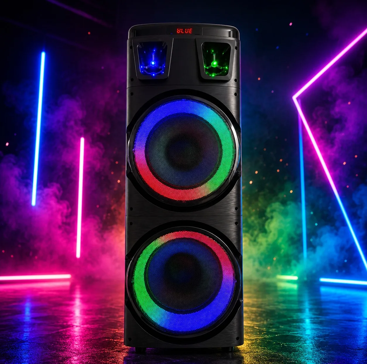 اسپیکر بلوتوثی قابل حمل برودو مدل Karaoke Box dual 10inch