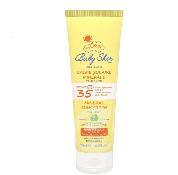 کرم ضد آفتاب کودک بیبی اسکین مدل spf 35 حجم 50 میلی لیتر