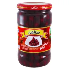 ترشی آلبالو صالحی پاستوریزه ممتاز – 650 گرم مجموعه 12 عددی