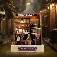 کیت ساختنی 300 تکه ناب سل مدل پازل چوبی خانه مینیاتوری چراغدار کد MOON MAGIC CUTEROOM DIY HOUSE DO IT YOURSELF