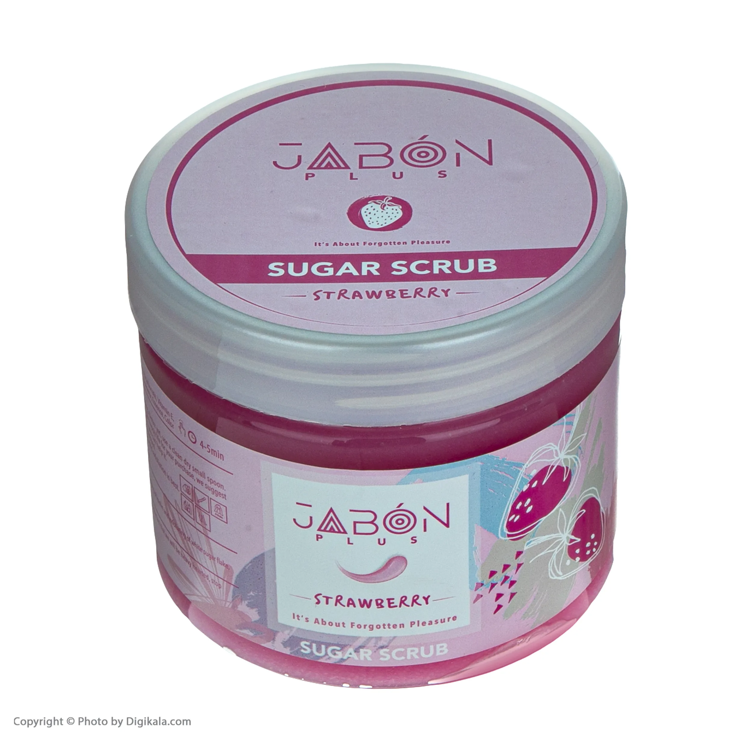 اسکراب شکری لایه بردار پوست ژبن پلاس مدل Strwberry وزن 450 گرم