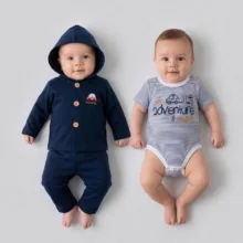 ست 3 تکه لباس نوزادی آدمک کد 323700