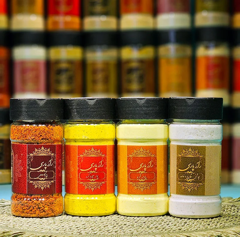 ادویه سیر و کره، پاپریکا دودی، کره، قارچ و خامه راز پارسی - 500 گرم بسته 4 عددی