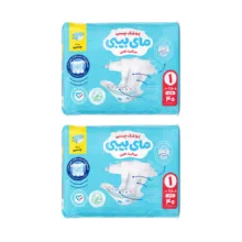 پوشک چسبی بچه مای بیبی مدل کانال دار شماره 1 سایز Newborn دو بسته 40 عددی