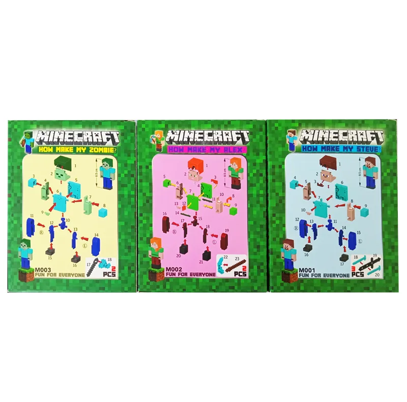 فیگور طرح ماینکرافت مدل Minecraft M001-3 مجموعه 3 عددی